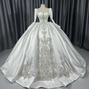 Vestido de Novia de Satén Lscm79, Nuevo Estilo, Lujoso, Francés, con Cola, Hilo Principal, Estilo Princesa, Jancember - Product Image 5
