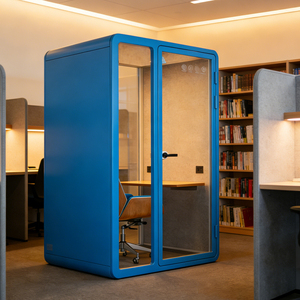 Cabine de bureau insonorisée portable en acier moderne, sans installation, silencieuse, double usage, bureau à domicile, salle de diffusion en direct - Product Image 1