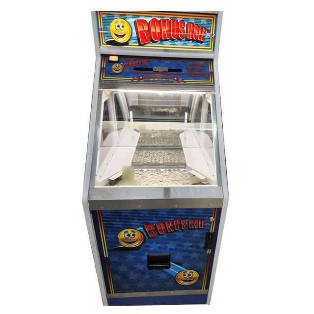 Coin Operated Game Coin Pusher with Bill Changer Quarter Pusher Game Machine with Bonus Hole Metal for Amusement Park Games