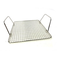 Grille en acier inoxydable DaS, multifonctionnelle, carrée, grille de séchage, grille de cuisson avec double poignée