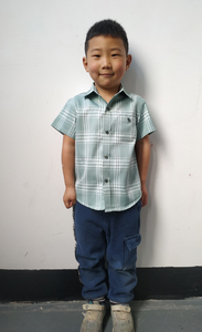 Robe à <span class=keywords><strong>carreaux</strong></span> en coton pour garçon, tenue décontractée à manches courtes, chemises pour enfants, printemps, - Product Image 4