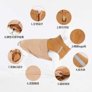 Ropa de invierno para mascotas, ropa de moda para perros en otoño e invierno, abrigo grueso de algodón para perros, ropa cálida, linda y sin restricciones. - Product Image 4