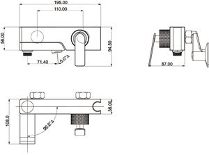 Application large de conception compacte et peu encombrante universelle de robinet d'ablution de cuisine de mur - Product Image 2