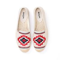 Espadrilles de pêcheur personnalisées brodées, confortables, tendance, plates, été-automne, antidérapantes, respirantes, légères, basses