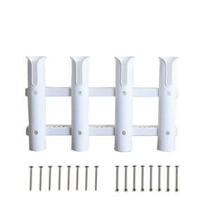 Accessoire de quincaillerie marine pour <span class=keywords><strong>bateau</strong></span>, support de <span class=keywords><strong>canne</strong></span> à pêche à 4 points en plastique ABS noir/blanc - Product Image 1