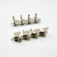 Guitar Accessories 8 String Mandolin Tuning Pegs Four White Small Round Heads Precise Double Hole Steel Column Tuners