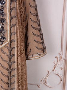 Nuevo Vestido Abaya Largo de Poliéster para Mujer, Estilo Árabe, Dubai, Arabia Saudita, Oriente Medio, con Malla y Lentejuelas Bordadas, <span class=keywords><strong>Ropa</strong></span> Musulmana - Product Image 6