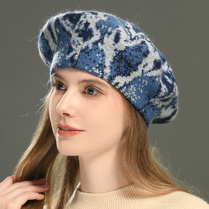 Béret élégant pour femme, style français, classique, double couche, tricoté, <span class=keywords><strong>bonnet</strong></span> d'hiver doux et chaud pour usage quotidien et décontracté, vente en gros - Product Image 5
