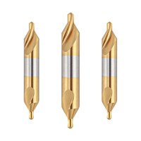 Foret de centrage HSS à double tête en carbure de tungstène plaqué titane, types A et B 60 ° /90 °   Double embout pour tour CNC en acier inoxydable