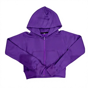Sudadera con capucha morada para niños con logotipo personalizado, mezcla de algodón y forro polar, informal, con bolsillos, al por mayor - Product Image 1