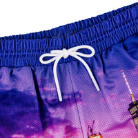 Shorts de basket-ball en maille polyester de haute qualité, à faible MOQ, imprimés sur toute la surface, pour hommes
