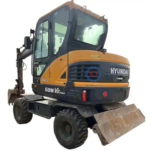 Excavatrice Hyundai 60w-7 d'occasion, 6 tonnes, mini-excavatrice sur roues Hyundai 60w-7 d'occasion, vendue à bas prix - Product Image 1