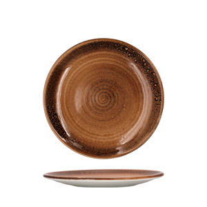 Piatto Piano Rustico a Spirale 20 Cm con Finitura in Terracotta - Product Image 2