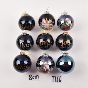 Quả cầu trang trí Giáng sinh bằng thủy tinh màu xanh lam, có thể tùy chỉnh logo OEM, quà tặng khuyến mãi, đồ trang trí cây thông Noel - Product Image 3