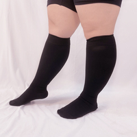 Chaussettes de Compression de Voyage de Vol Unisexe Anti Gonflement Fatigue DVT Soutien Couleur Unie Longue ou Hommes Femmes 15-20mmHg