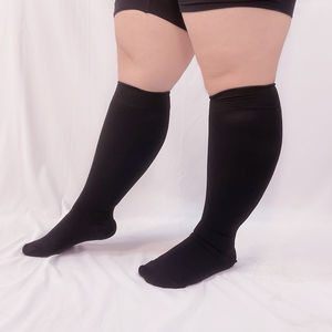 Kaus kaki kompresi perjalanan uniseks, Anti bengkak kelelahan, dukungan <span class=keywords><strong>DVT</strong></span> warna Solid panjang atau Pria Wanita 15-20mm Hg - Product Image 6