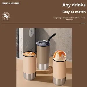 New Style Stainless Steel Vacuum Insulated <b>Cup</b> Inner Plastic Outer Steel <b>Straw</b> <b>Cup</b> Office Portable Creative Gift <b>Cup</b> - Product Image 4