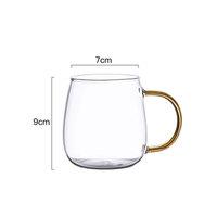 Mug en verre borosilicate à paroi simple de 400 ml, poignée colorée, résistant à la chaleur, passe au lave-vaisselle et au micro-ondes, design moderne pour café/thé
