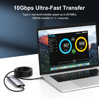 Cable Óptico Activo USB C 3.2 Gen2 de 5m, Cable Híbrido Tipo-C a Tipo-C AOC para Transferencia de Datos de Alta Velocidad a Larga Distancia
