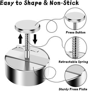 Prensa para Hamburguesas de Acero Inoxidable Ajustable, Ecológica, para Barbacoa, Preparación de Carne, Envío Inmediato, Venta al Por Mayor - Product Image 3