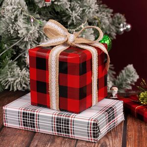 Christmas <b>Wrapping</b> <b>Paper</b> Red Black Buffalo Plaid Reversible 17x32.8 Feet Gift Craft <b>Paper</b> - Product Image 5