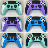 Étui de protection en silicone à adhérence améliorée pour manettes PS5 DualSense et Edge, bicolore