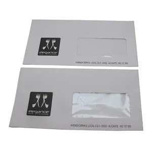 Sobres de papel de colores para impresión de sobres personalizados, sobres de correo de Tipo Simple con ventana transparente de PVC