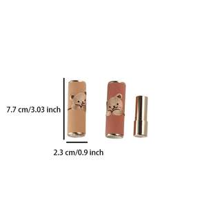 Nouveau Contenant de Baume à Lèvres Rond de Luxe en ABS avec Couvercle Rabattable, Motif Ours Mignon, 3 Couleurs, Tube de Rouge à Lèvres Vide - Product Image 2