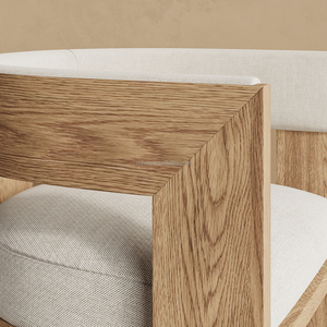 FERLY Sedia da Pranzo Moderna Classica con Schienale a Botte e Base a Treppiede <span class=keywords><strong>in</strong></span> <span class=keywords><strong>Legno</strong></span> di Quercia Massiccio, <span class=keywords><strong>Seduta</strong></span> Artigianale - Product Image 5