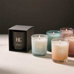 เชิงเทียนแก้วเปล่าหรูหรา โคมไฟเชิงเทียน ขวดแก้วใสสำหรับใส่เทียน พร้อมฝาปิดโลหะ - Product Image 2