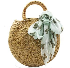 Handmade Round Jute Tote <b>Bag</b> Lady Style Woven <b>Bag</b> with Cover Closure Direct From Manufacturer - Product Image 1