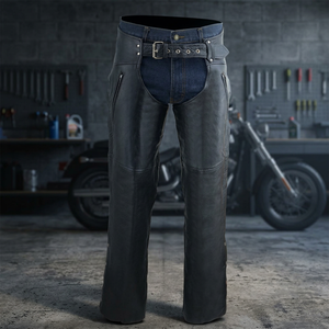 Guêtres complètes en cuir véritable pour moto, protection intégrale des jambes de qualité supérieure pour l'équitation, style western cowboy, fermeture éclair, robustes - Product Image 3