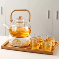 Théière de grande capacité en verre borosilicate pour la préparation du thé, nouveau modèle chinois, boîte marron, théière Yixing européenne, théière argentée, 50 pièces