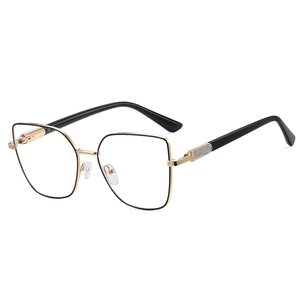 Venta caliente MS 81523 Gafas <span class=keywords><strong>de</strong></span> <span class=keywords><strong>ojo</strong></span> <span class=keywords><strong>de</strong></span> gato para mujer Nuevo diseño <span class=keywords><strong>de</strong></span> moda Marco <span class=keywords><strong>de</strong></span> metal Templos brillantes Bloques Luz azul Lente óptica Azul - Product Image 3
