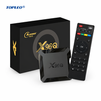 Boîtier TV intelligent de streaming Topleo X96Q Android 10 4K Quad Core 2 Go 16 Go avec étiquette privée d'usine