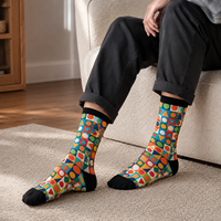 Chaussettes de sport personnalisées Mushafier OEM pour adultes, chaussettes d'automne à col ras du cou – Sans couture, respirantes, séchage rapide, absorbant la transpiration, résistantes aux déchirures, chaussettes numériques