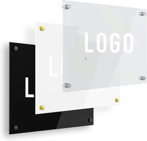 High Quality Custom Acrylic Board with Aluminum <b>Frame</b> UV Printed Laser Cut for Brand Logo Display Store Signage Advertising Use - Product Image 1