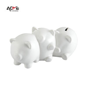 Alcancía de cerámica para niños y niñas, accesorio de tres cerditos, Ahorrador de dinero, Banco de monedas, novedad - Product Image 3