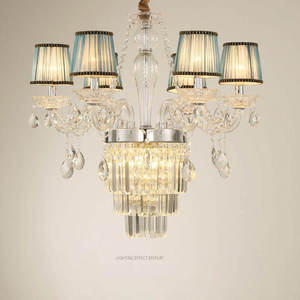 Lámpara de Techo de Cristal Dorado Europeo, 8 Luces, Estilo Candelabro, Decoración de Lujo para Sala de Estar y Comedor - Product Image 2