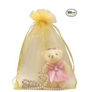 Logo Branding Personalized Organza Gift Bags Bulk Custom Logo <b>Drawstring</b> Mesh Jewelry <b>Pouches</b> Sheer Mesh Wrap Factory Direct - Product Image 1