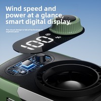 Mini ventilateur portable USB haute vitesse à moteur sans balais, à clipser sur la taille, avec batterie externe 6000 mAh, 3 vitesses, autonomie 6-24h pour l'extérieur
