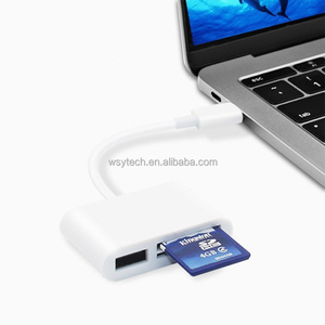 Lecteur de carte 2 en 1 Type-C Adaptateur <span class=keywords><strong>SD</strong></span>/TF pour MacBook <span class=keywords><strong>Pro</strong></span> et PC Interface USB OTG pour téléphones mobiles et appareils photo - Product Image 6
