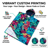 Poncho de surf en velours de coton imprimé sur mesure 400-450 GSM, teinture réactive, résistant à la décoloration, serviette de change à capuche pour la plage