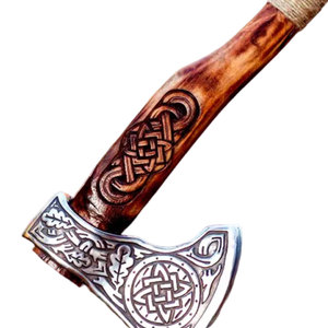 Stainless Steel Industrial Grade Custom Handmade Flat <b>Backed</b> Hunting Axe with Wood Handle for Camping and Hunting Viking Axe - Product Image 1
