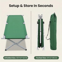 Lit de camping pliable de luxe individuel en aluminium Oxford 600D personnalisé, léger et portable, pour l'extérieur, le jardin et les voyages, avec sac de transport