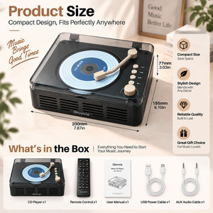 Reproductor de CD retro Glovvia, reproductor de CD portátil con control remoto, función antipaso de disco, compatible con CD, CD-R, CD-RW, MP3, WMA. - Product Image 3