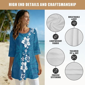 Camicetta da <span class=keywords><strong>Donna</strong></span> con Motivo Floreale alla Moda, <span class=keywords><strong>Mezza</strong></span> <span class=keywords><strong>Manica</strong></span>, Design Personalizzato, Comoda e Morbida, Casual da Spiaggia - Product Image 4