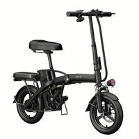 Mini vélo électrique avec 14 pouces 12ah/48v batterie au Lithium 240w moteur de moyeu arrière cadre en acier à haute teneur en carbone Mini conception pliante