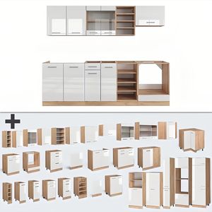 Cucina Compatta per Casa Piccola, Elegante Cucina Bianca Lucida con Sfondo Scuro, Supporta <span class=keywords><strong>Dimensioni</strong></span> Personalizzate - Product Image 4
