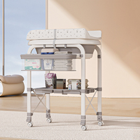 Table à langer portable avec paniers de rangement, commode pliable, station de change réglable en hauteur pour bébé